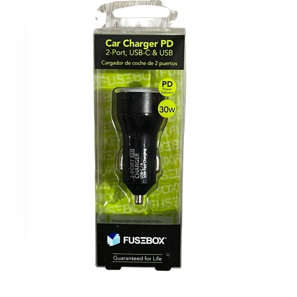 Fusebox Dual Port Car Charger PD 30W USB-C & USB Fast Charger – NIB